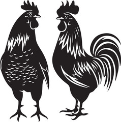 Rooster Graphic vector black silhouette 