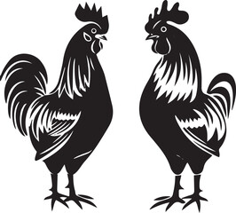 Rooster Graphic vector black silhouette 