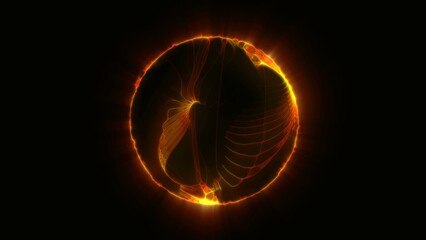 energy sector. Futuristic magical plasma circle glows in space
