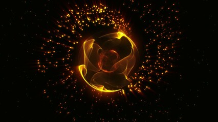 energy sector. Futuristic magical plasma circle glows in space