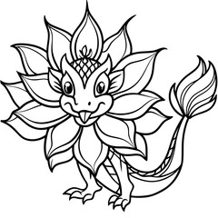 Flower Dragon. Fairytale Flowers