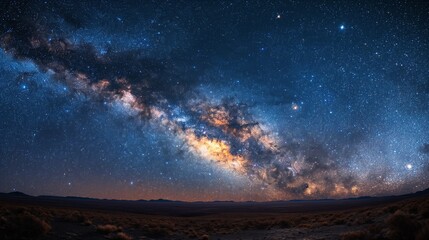 Naklejka premium Majestic Andes Dark Sky: Milky Way and Stars in Clear Night Atmosphere