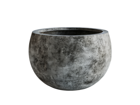 Round concrete pot for modern garden decoration, perfect for outdoor or indoor use. Stylish and durable planter for various plants and flowers.