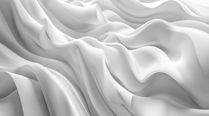 Obraz premium Abstract white fabric texture with smooth waves
