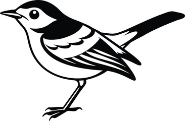 Bird drowing for kids coloring page vector illustration