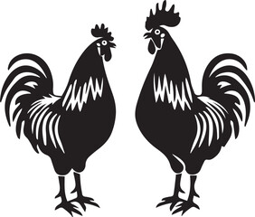 Rooster Graphic vector black silhouette 