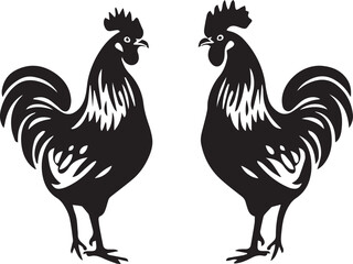 Rooster Graphic vector black silhouette 