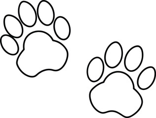  Dog Paw logo for kids coloring page vector illustration