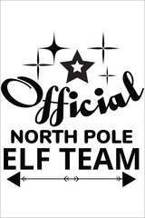 Official north pole Elf Team T-shirt, Vector File
