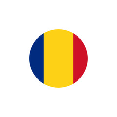 Round Romania country flag design element