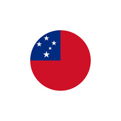 Round Samoa country flag design element