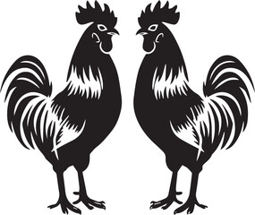 Rooster Graphic vector black silhouette 