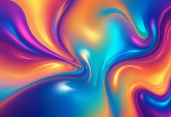 Obraz premium Fluid or gel texture with a colorful and reflective shimmering iridescent background
