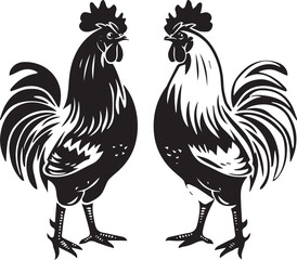 Rooster Graphic vector black silhouette 