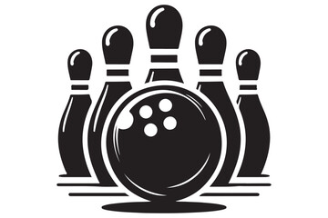 Bowling ball silhouette vector illustration 