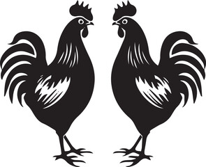 Rooster Graphic vector black silhouette 
