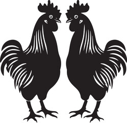 Rooster Graphic vector black silhouette 