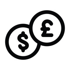 Simple Currency Exchange icon. The icon can be used for websites, print templates, presentation templates, illustrations, etc