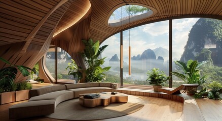Fototapeta premium Zen and Tranquil Interior Spaces Serene Ambiance and Calm Retreats