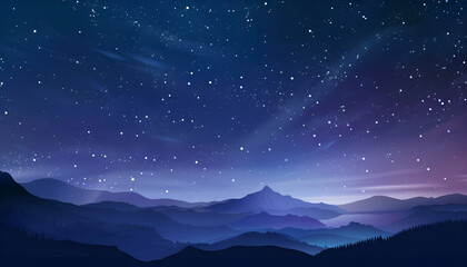 Amazing starry sky at night, banner design