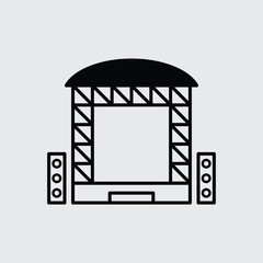 Stage icon vector logo design template
