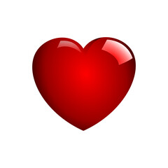 red heart isolated on white