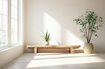 Fototapeta premium Zen and Tranquil Interior Spaces Serene Ambiance and Calm Retreats