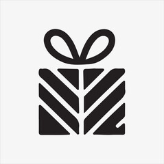 Gift Box Icon vector silhouette art illustration 