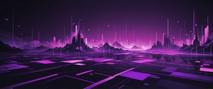 purple theme technology abstract concept banner background illustration