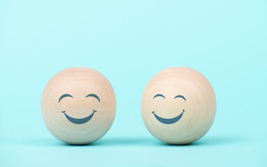 Happy smiling face, love and emotion, mental health concept, positive thinking mind and attitude, support and self esteem