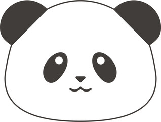 パンダのかわいい笑顔のアイコンイラスト