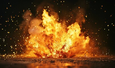 a fiery burst against a black background