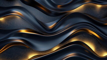 Naklejka premium A luxurious, futuristic background with a combination of dark navy and metallic gold, featuring smooth, flowing lines and a subtle shimmer, perfect for premium brand graphics