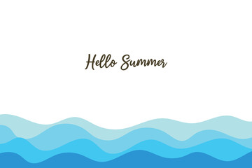 Hello summer. Abstract wave. Colourful background. Vector illustration