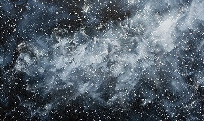 Snow explosion on black background