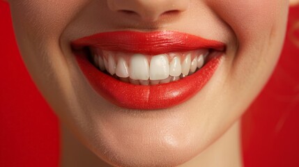 Expressive close-up of a smiling mouth, exuding joy and playfulness, inviting laughter and sharing a joke
