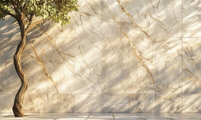 Thassos marble wall, white interior