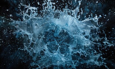 Water explosion on black background