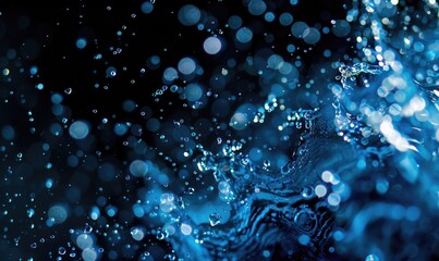 Water explosion on black background