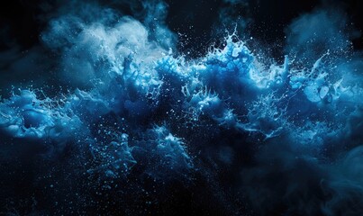 Water explosion on black background