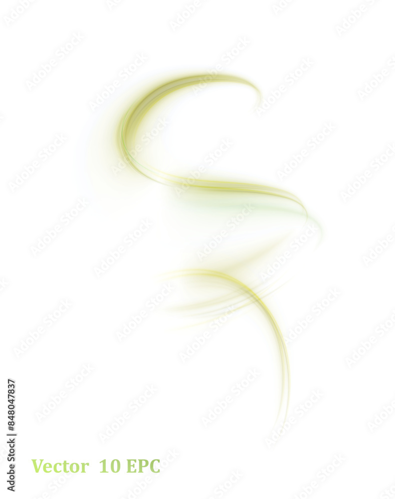 Aufkleber Light effect of green lines in the shape of a semicircle on a white PNG background. An elegant solution for design and vector illustrations.