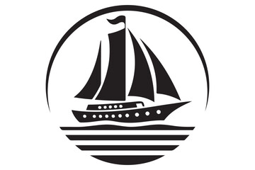 Boat silhouette vector illustration, boat icon, boat logo vector isolated 