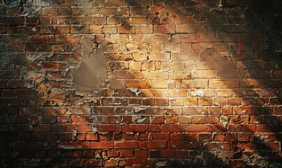 Aged brick wall, red-brown, textured surface
