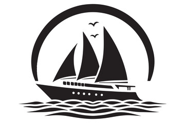Boat silhouette vector illustration, boat icon, boat logo vector isolated 