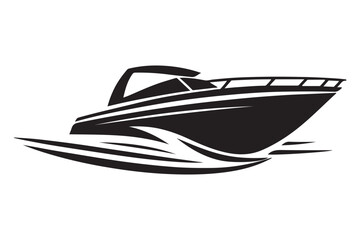Boat silhouette vector illustration, boat icon, boat logo vector isolated 