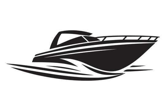 Boat silhouette vector illustration, boat icon, boat logo vector isolated 
