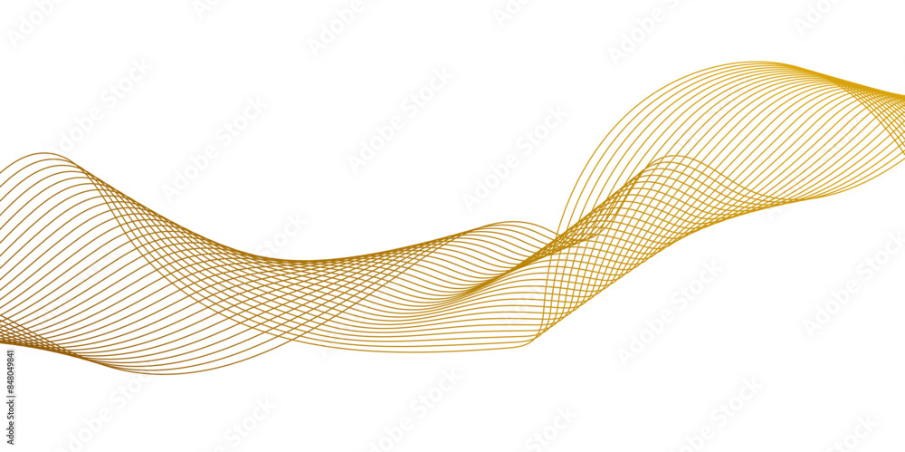 Aufkleber abstract wavy lines flowing curve golden gradient color on transparent background. abstract white ba
