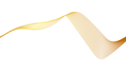 Abstract wavy lines flowing curve golden gradient color on transparent background. Abstract white background colorful lines. modern wavy stripes on white background isolated.