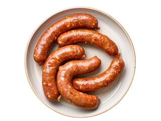 Fototapeta premium Grilled Sausages cut out transparent isolated on white background PNG file
