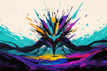 A colourful splash background of painting art.